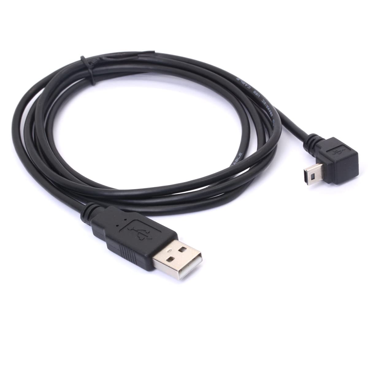 Cable USB 2.0 A macho a ángulo mini, 90 grados de ángulo hacia arriba Mini 5P Cable de carga de sincronización de datos para Garmin Dash Cam Car