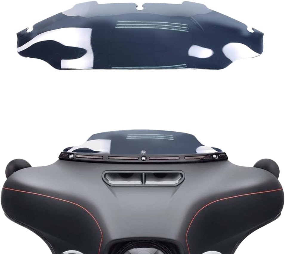 FLPRO – Parabrisas ondulado ahumado de 6 pulgadas para Harley Davidson Touring Street GlideElectra GlideUltra LimitedTri Glide FLHX FLHXS FLHTK