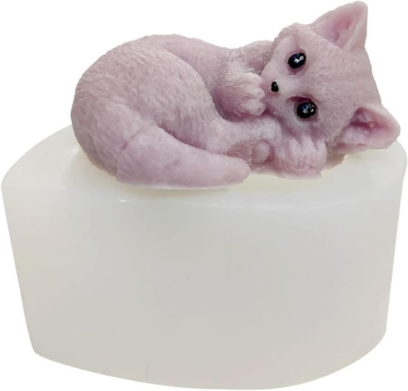 Gato durmiendo silicona jabón vela molde Fondant chocolate caramelo pastel decoración hornear pastelería herramientas resina polímero arcilla molde