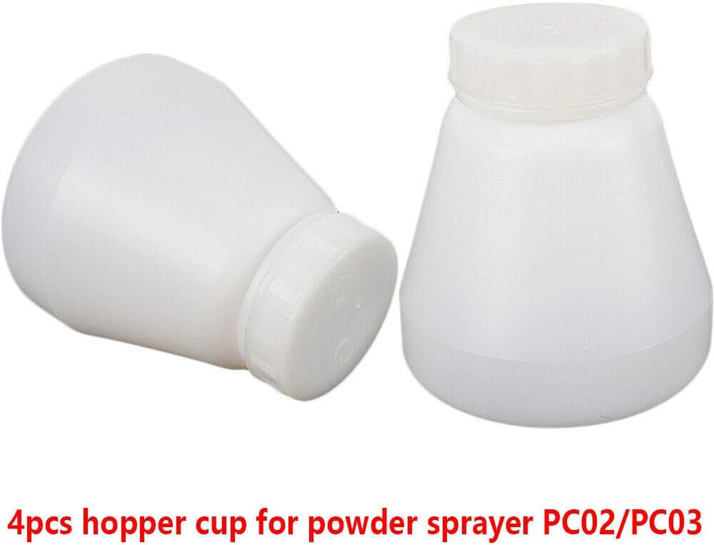 Fetcoi – Juego de 4 botellas resistentes para sistema de recubrimiento en polvo, pulverizadorpintura PC02PC03 (2.2in)