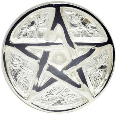 New Age Imports, Inc. – Azulejo de altar pentagrama latón macizo con chapado en plata de 3 pulgadas de diámetro.