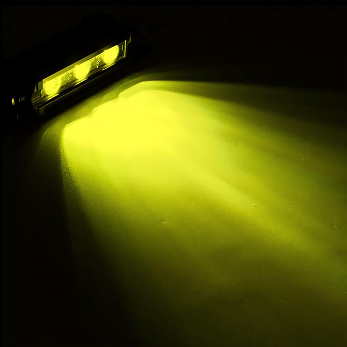 Willpower Barra de luz LED amarilla, 4 unidades, 4 pulgadas, 15 W, luz antiniebla de conducción delgada, luz todoterreno impermeable para SUV, ATV,