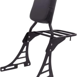 Respaldo de barra Sissy con cómoda almohadilla y portaequipajes se adapta a Harley Sportster XL883 XL1200 2004-2017 (negro) Respaldo de barra Sissy con cómoda almohadilla y portaequipajes se adapta a Harley Sportster XL883 XL1200 2004-2017 (negro)