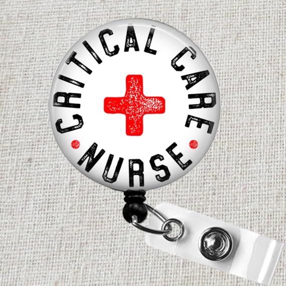 Critical Care Nurse Badge Reel, Retractable Badge ID Holder for Crit Care Nurses, CCN Badge Clip, Nursing Gifts, CCRN Badge, Critical Care Transport