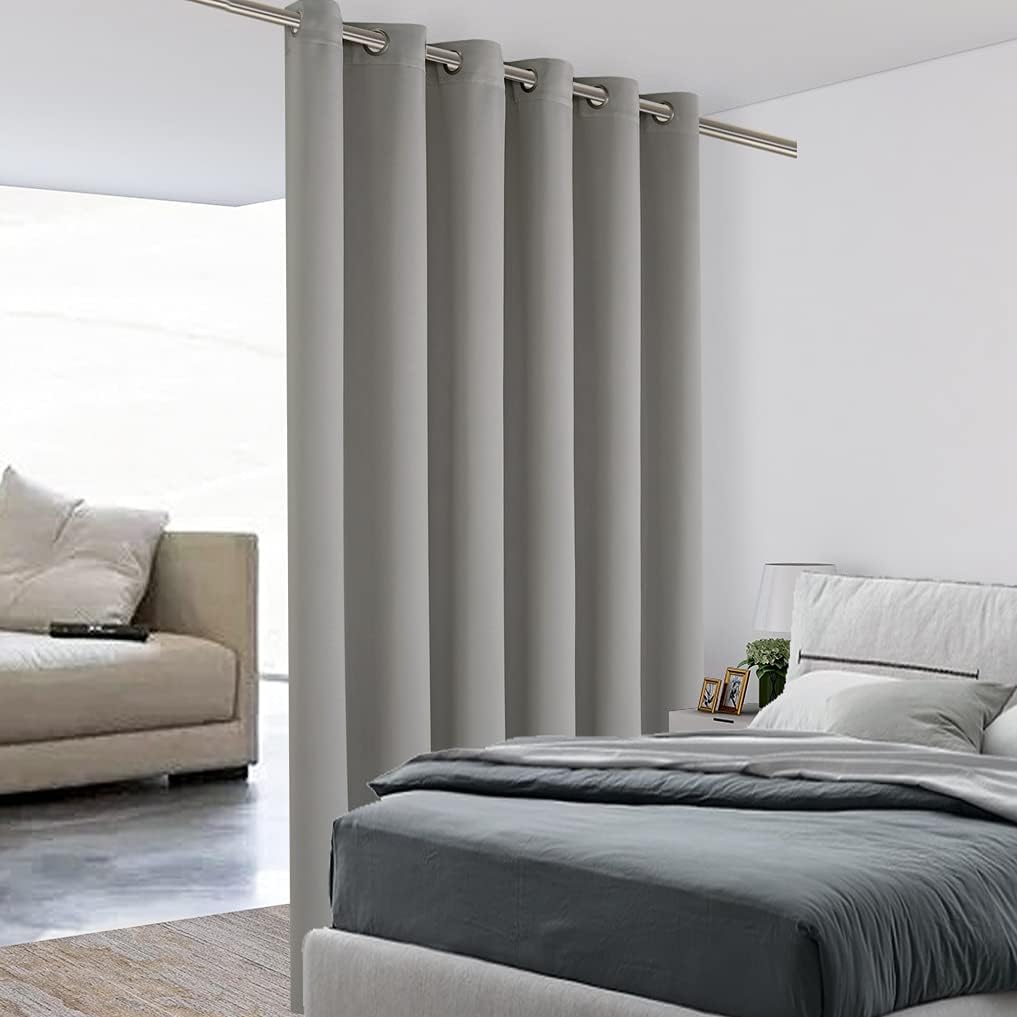 Bonzer – Cortinas de oscurecimiento y separación de ambientes, anchas, privacidad total, con ojales, para puerta corredera de patio, 5.8pies de