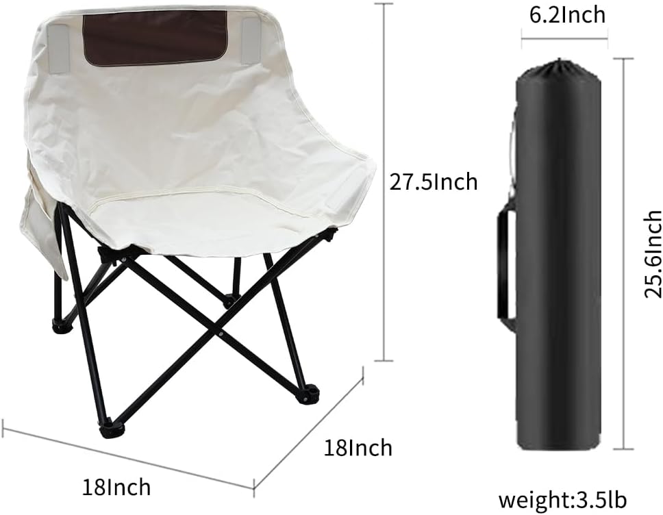 Sillas de camping, sillas de césped, sillas portátiles que se instalan en 4 segundos, soporta 265 libras, silla plegable y de mochilero con bolsas