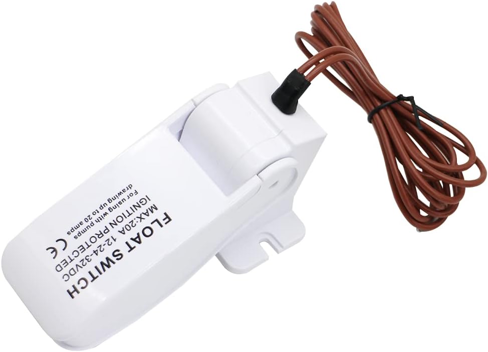 Interruptor flotante de bomba de sentina automática, CC 12 V 24 V, interruptor flotante Sensor de flujo de interruptor de sentina para bomba de agua