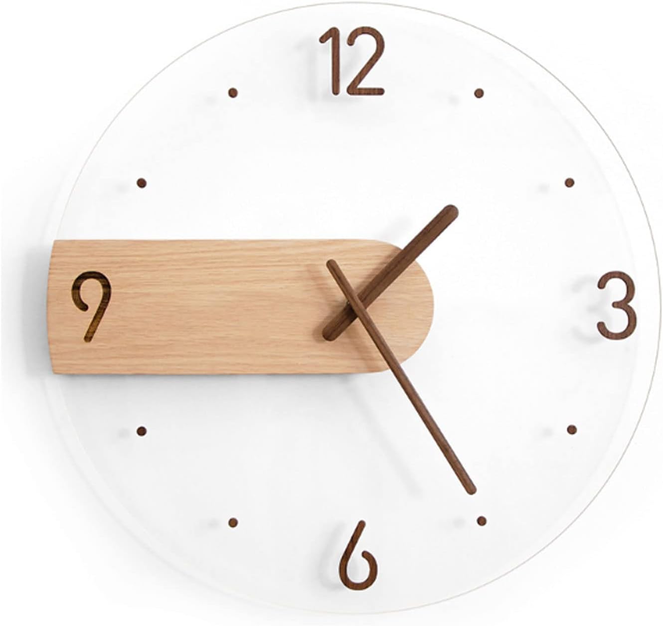 Reloj de pared 16 pulgadas de acrílico transparente reloj de pared para sala de estar, silencioso, grande, decorativo, 3D, transparente, redondo,