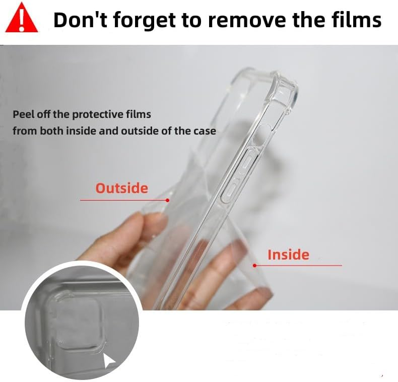 Funda transparente a prueba de golpes compatible con iPhone 15 Plus, protección contra caídas de grado militar, cubierta trasera de acrílico duro