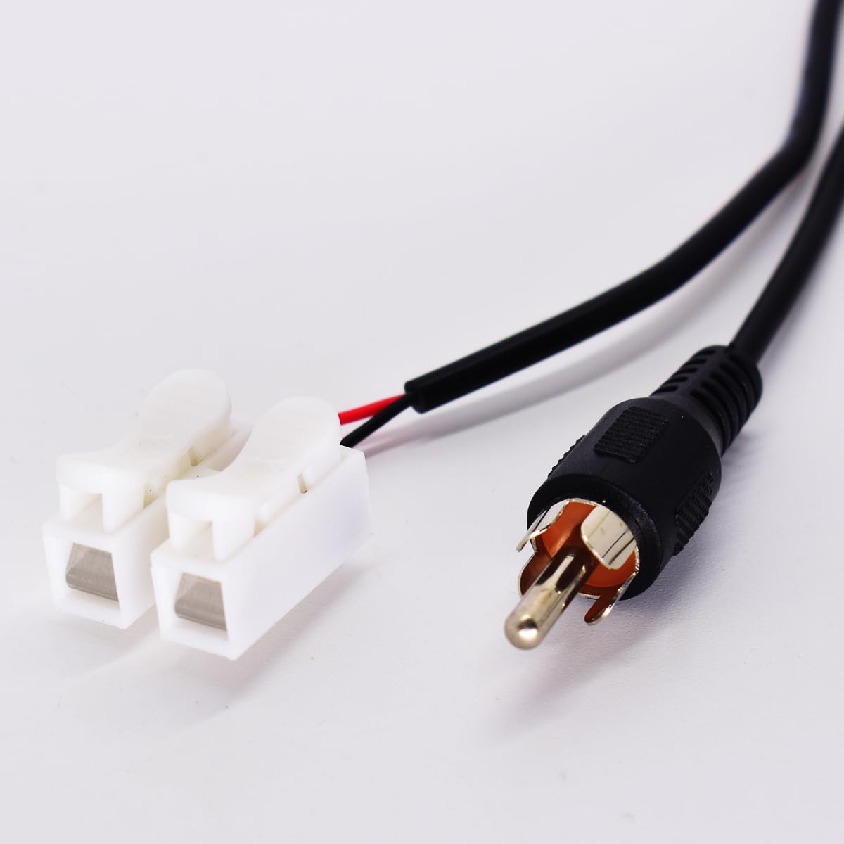 ELNONE Paquete de 2 cables RCA a cable desnudo, cable de altavoz de 1.0 ft1 pie a audio macho conector RCA adaptador enchufe para repuesto RCA cable
