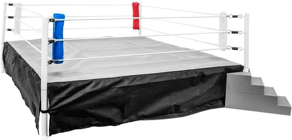 Juego de 4 almohadillas de esquina de anillo de lucha para figuras de acción de lucha rojo, blanco y azul