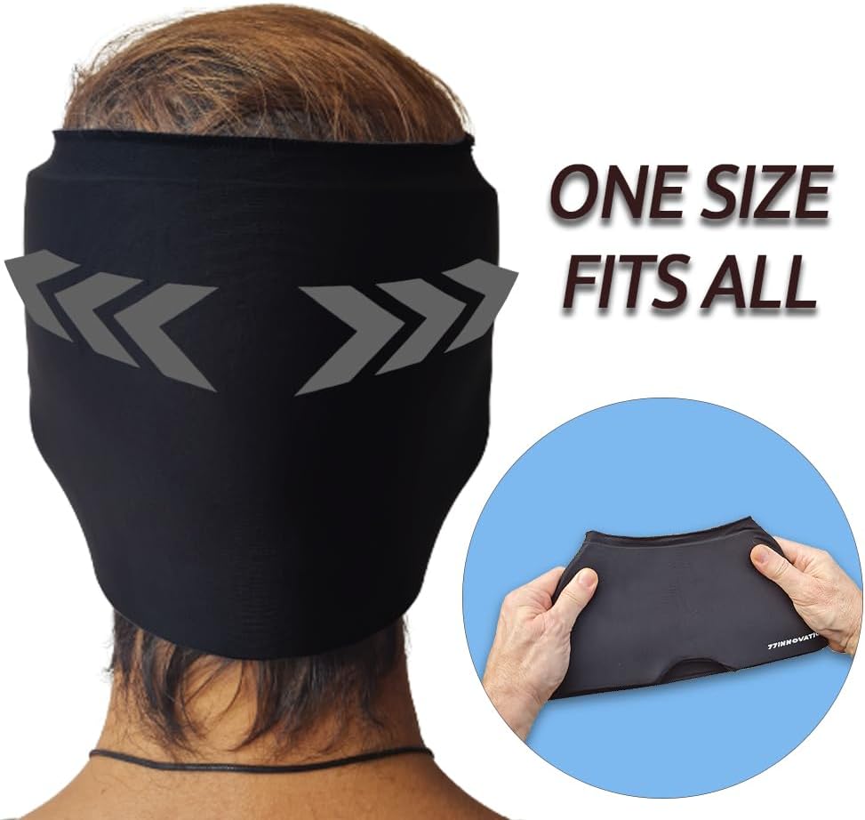 Migraine Ice Head Wrap – Sombrero para aliviar el dolor de cabeza para migraña, tensión, ojos hinchados – Gorra de alivio de migraña para dolor de