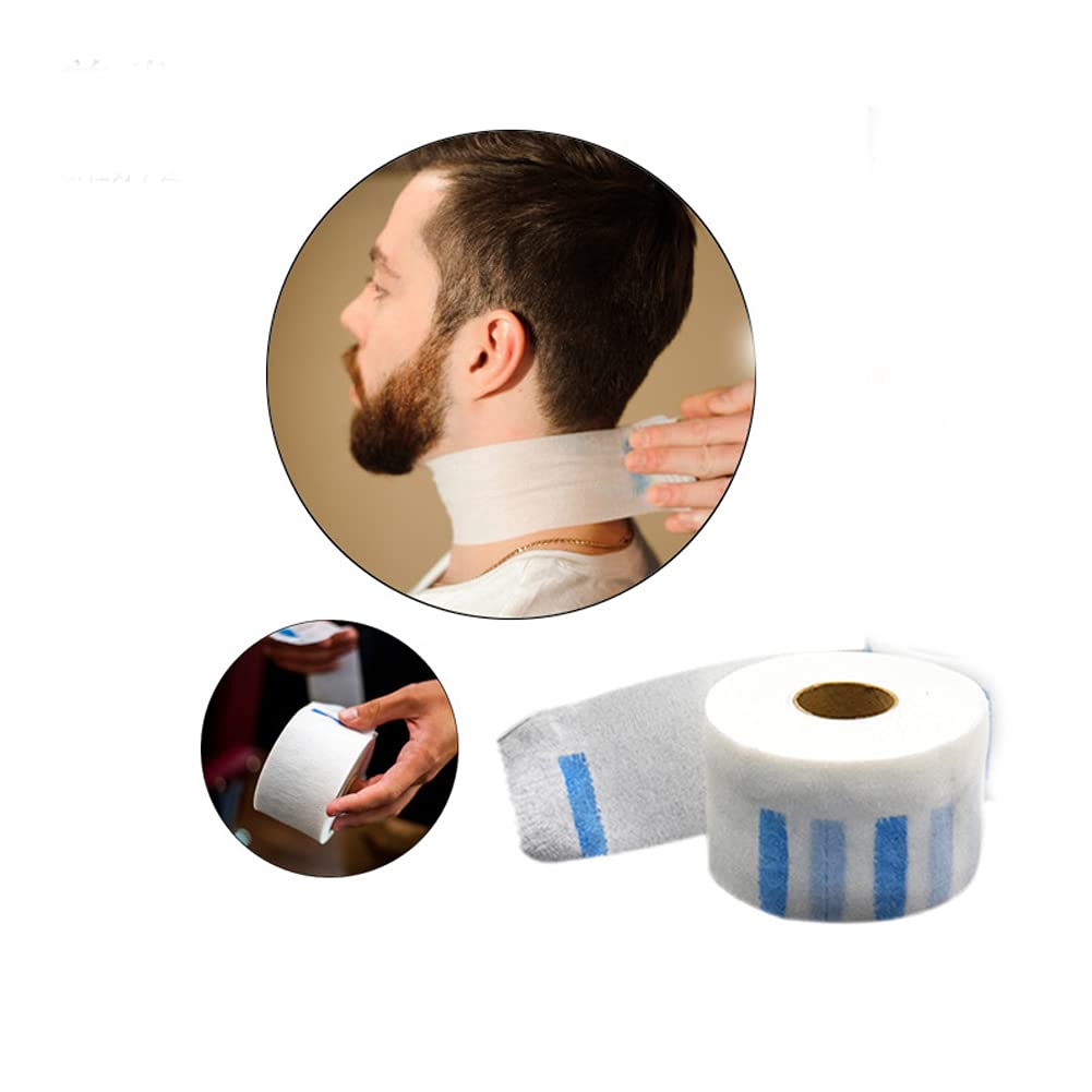 2 rollos de tiras de cuello de peluquero blancas desechables y flexibles, papel para bordes de pelo, para peinar el cabello, corte de salón,