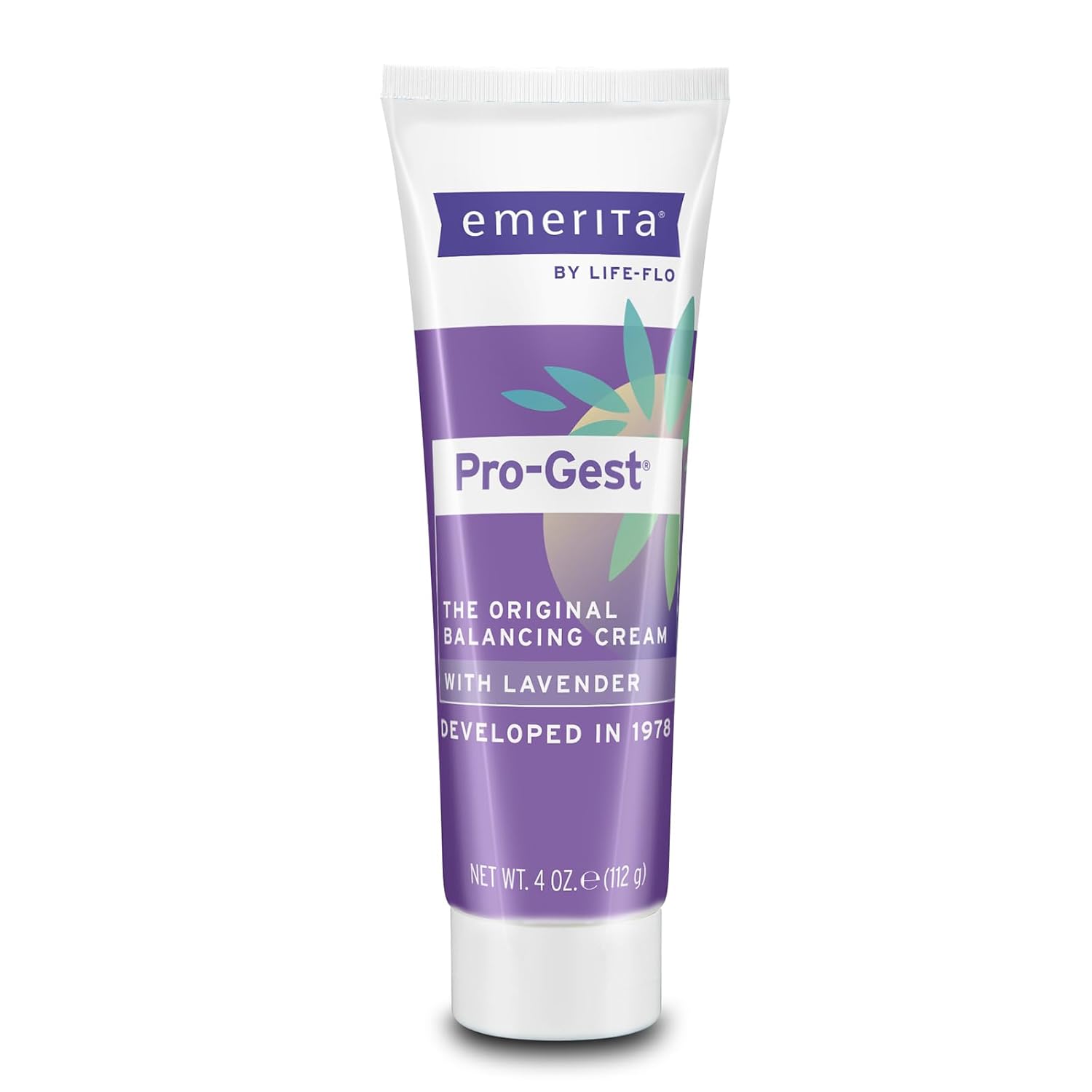 Emerita Pro-Gest Crema con aceite de lavanda calmante, crema equilibrante original con progesterona USP para un equilibrio óptimo en la mediana