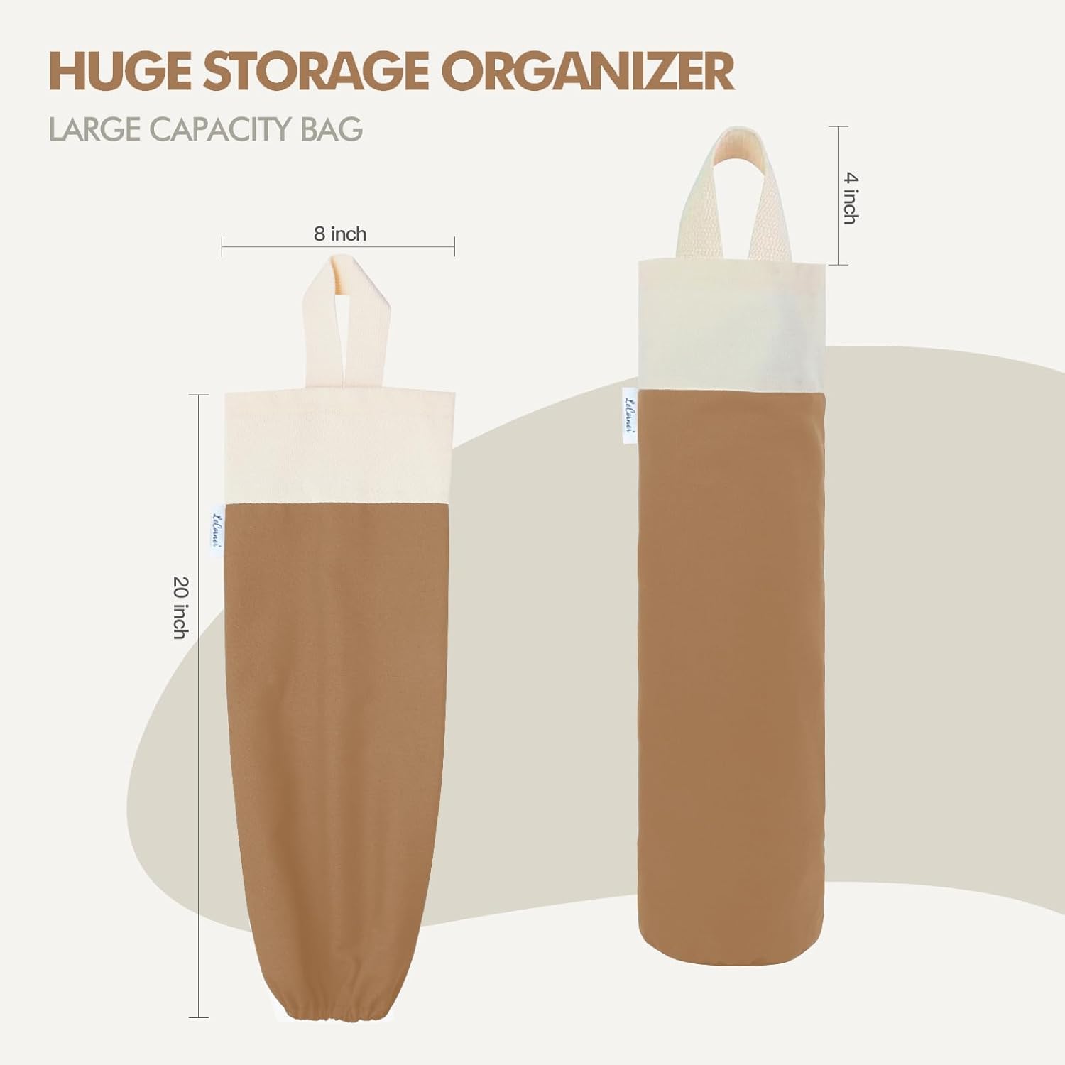 Soporte para bolsas de plástico, soporte de pared para almacenamiento de bolsas de plástico, organizador de bolsas de basura de algodón, dispensador