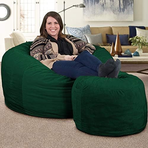 Ultimate Sack – Puf con taburete para pies en varios tamaños y colores Muebles gigantes con relleno de espuma fundas lavables a máquina, costuras