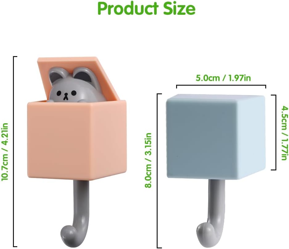 SEILETOO Ganchos creativos para llaves de gato, ganchos de pared de plástico para mascotas, ganchos para llaves de gato para colgar llaves, bolsos,