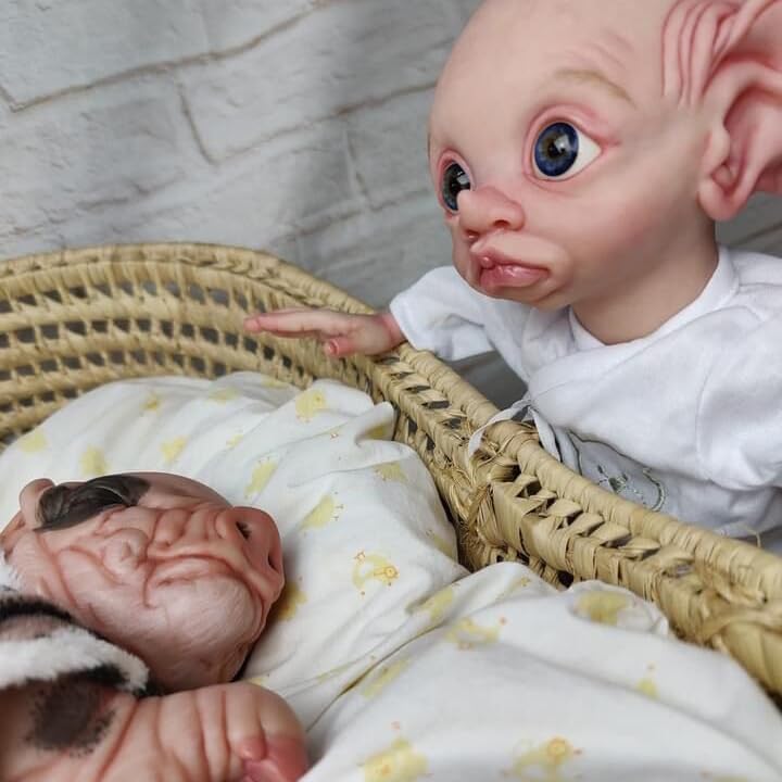 Anano Muñeco de elfo Reborn de la vida real, de 17 pulgadas, muñecas de bebé de hadas realistas que parecen elfos reales, mini elfo de silicona,