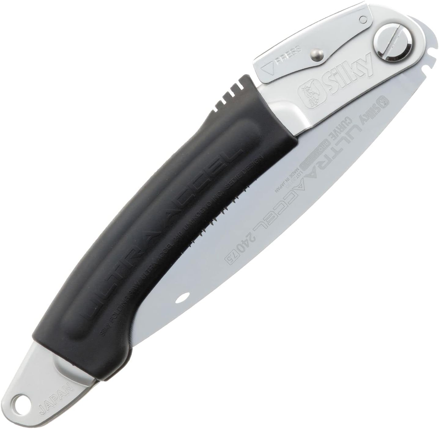 Silky Ultra Accel Professional – Sierra plegable curvada (9.449 in, dientes grandes) (446-24)