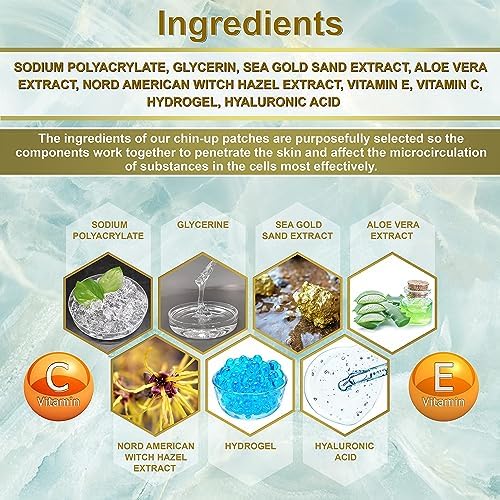 Cosmetics – Reductor de barbilla doble  Máscara de línea V de elevación  Parches de colágeno de hidrogel de oro de 24 quilates  Cinta de