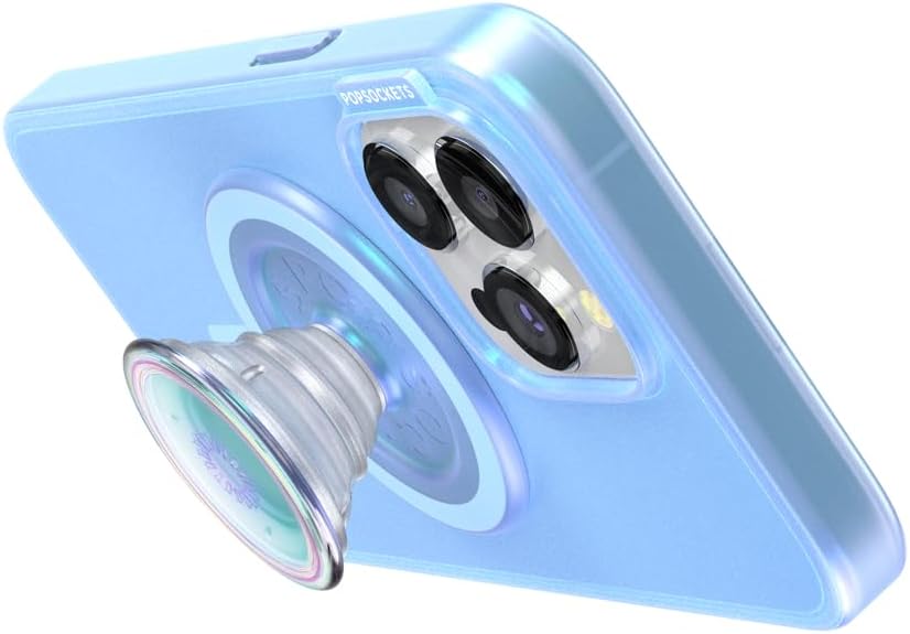 PopSockets Funda para iPhone 15 Pro Max con agarre redondo para teléfono compatible con MagSafe, funda para iPhone 15 Pro Max, compatible con carga