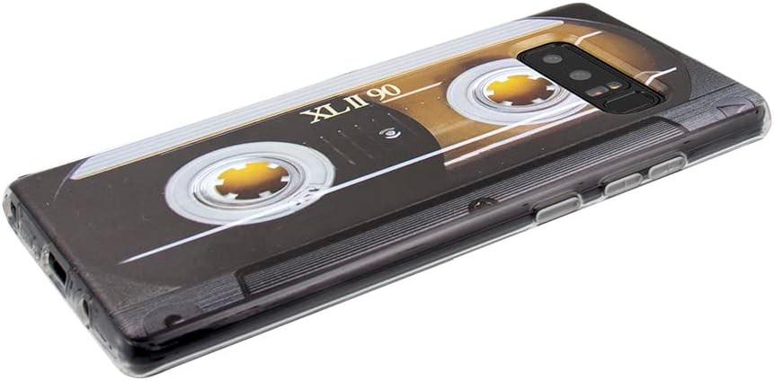 Compatible con Samsung Note 8, cinta de casete a prueba de golpes con música fresca funda protectora para Samsung Galaxy Note 8, multicolor