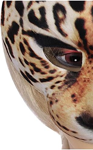 1 máscara de media cara de Halloween, máscaras de leopardo para Halloween, carnaval, fiesta, disfraces, accesorios de disfraces