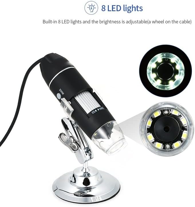 Handheld Digital Microscope Accessories Professional 1600X Digital USB Microscopio with OTG LED Light Magnifier with Stand Microscope Accessories