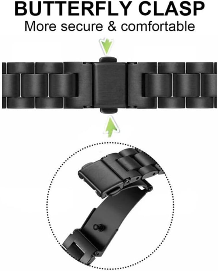 XIHAMA Mi Band 8 Watch Band – Correa de repuesto de banda de metal de acero inoxidable compatible con Xiaomi Mi Band 8 Tracker smartwatch