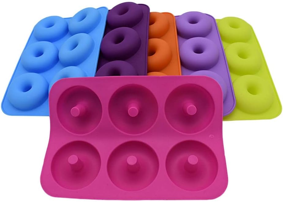 Molde de silicona para panadería de 6 cuadrículas, molde de dona antiadherente, molde de dona para el hogar, hecho a mano, postre hecho a mano,