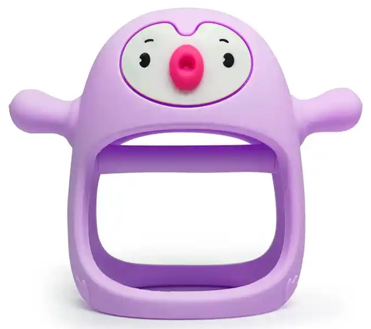 Yummy Baby – Linda manopla de dentición de pingüino para bebés de 6 meses en adelante, fácil de sostener, diseño sin caída, juguetes de silicona