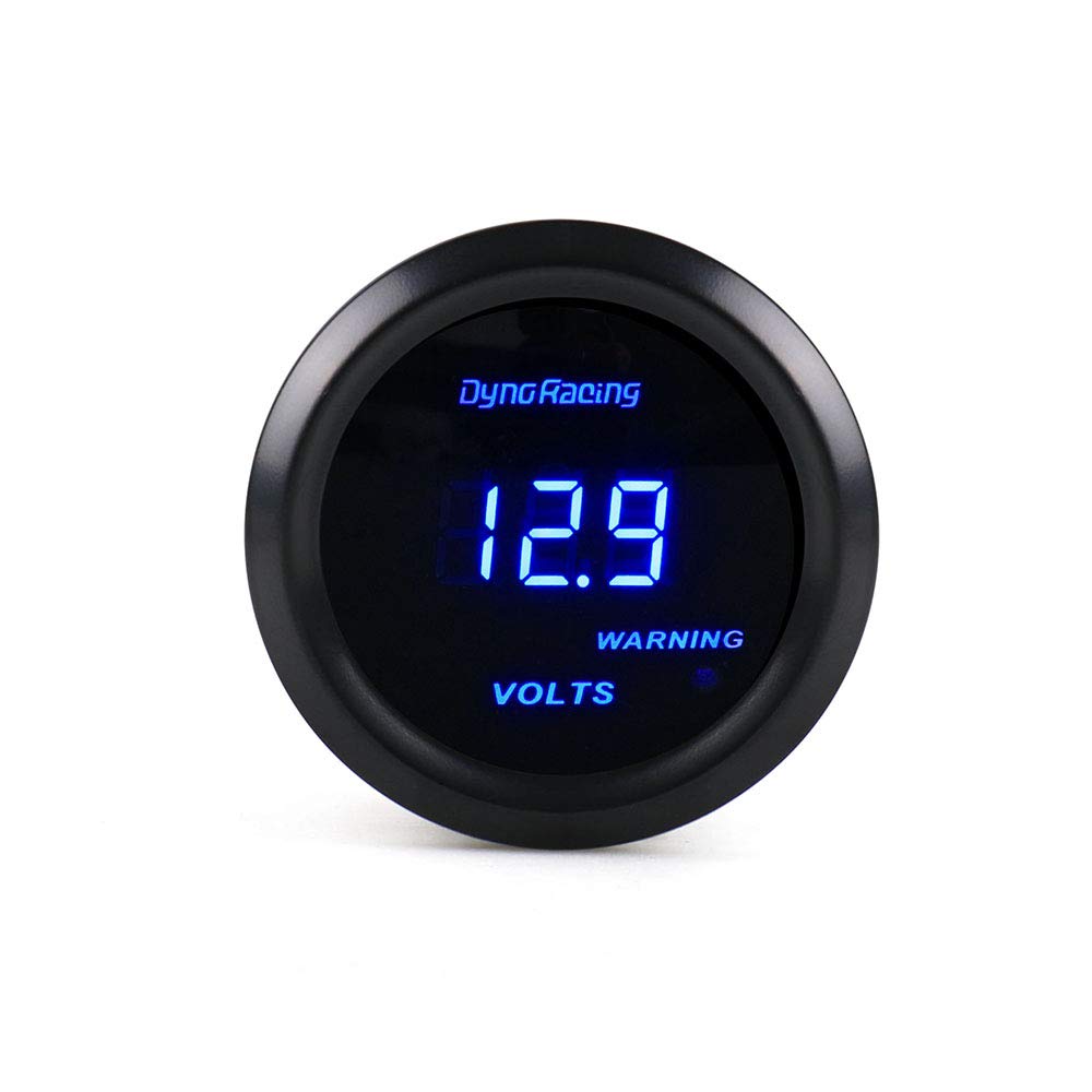 Dyno Racing Volt Meter 2 “2.047 in Digital led 8-18 Voltios Calibre Negro Cara Azul Led Coche Meter Auto Parts