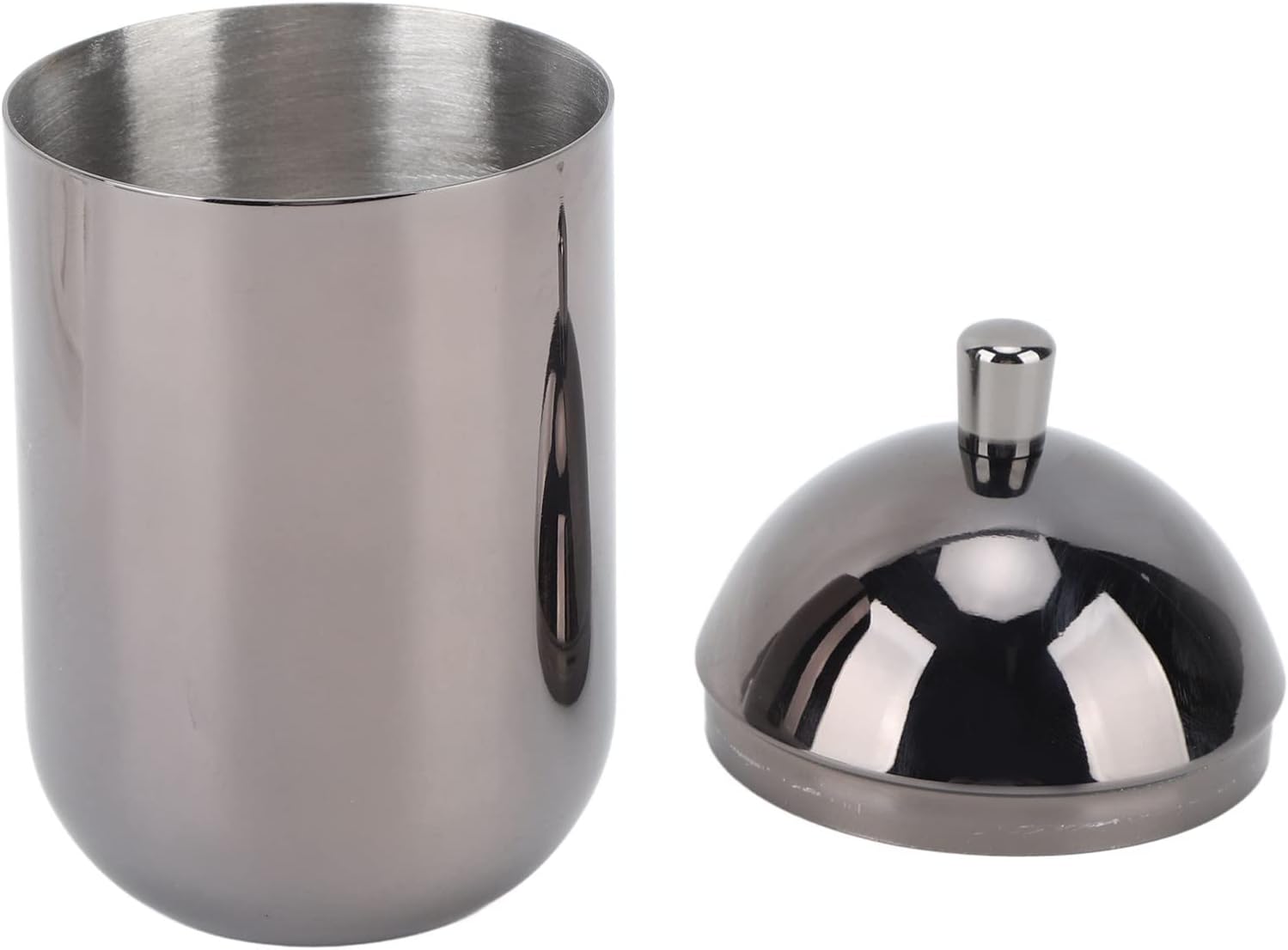 Kuuleyn Soportes para hisopos de algodón de acero inoxidable, tarro de almacenamiento de bolas de algodón cosmético, duradero, multiusos, a prueba