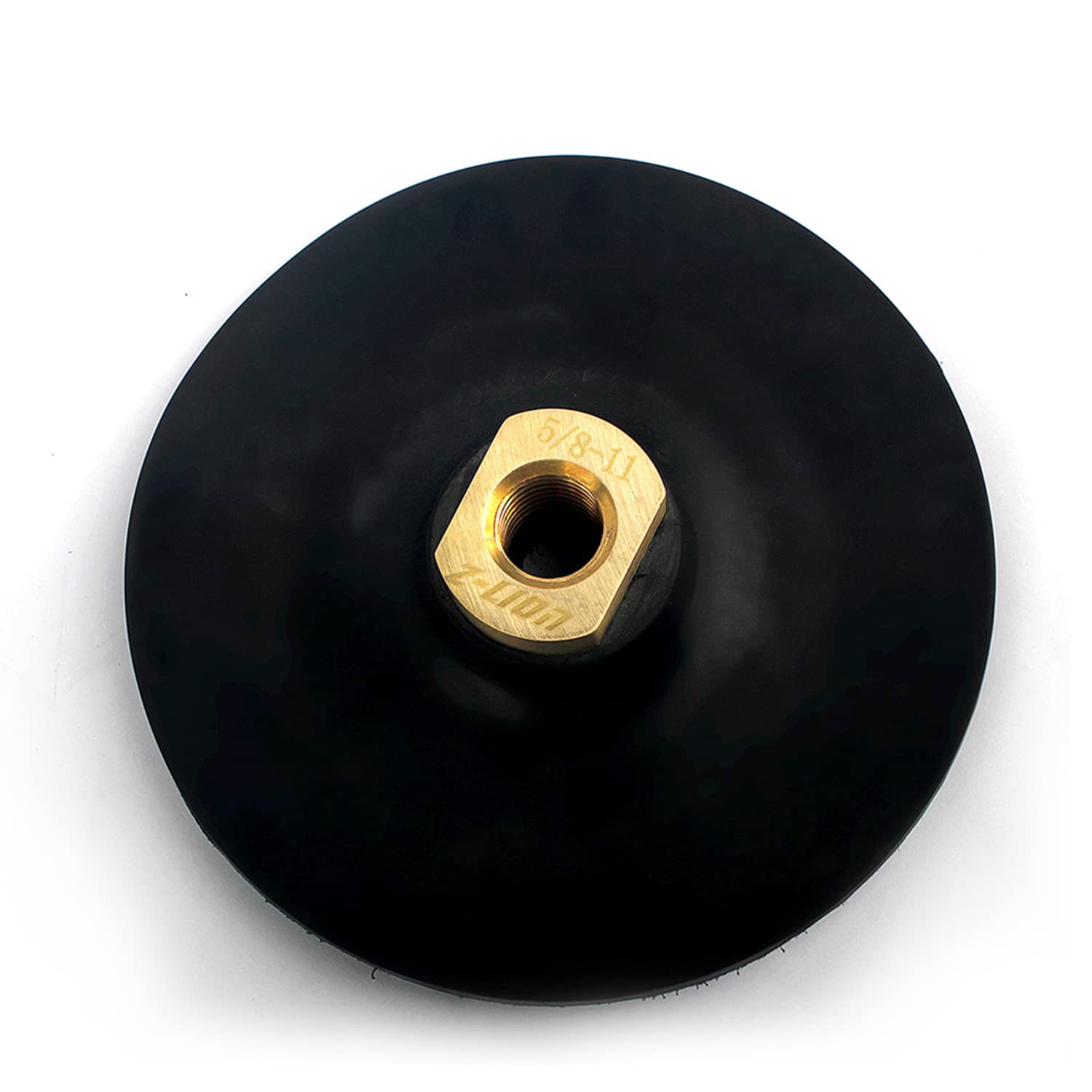 HOMESOM Almohadilla de respaldo de goma de 5 “, almohadillas de respaldo negras, soporte de gancho y bucle 58-11 rosca para amoladora angular, 1