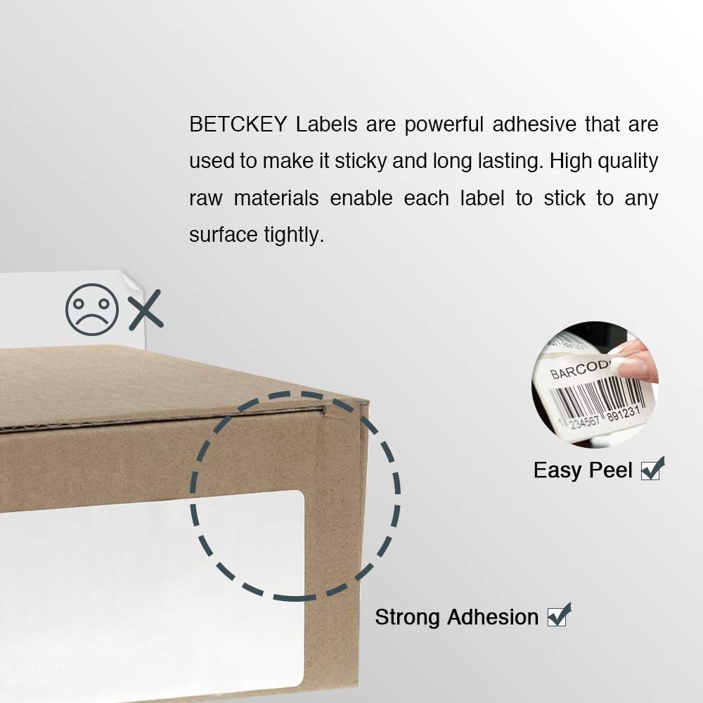 BETCKEY – Etiquetas de código de barras compatibles con DYMO 30346 (12″ x 1-78″) – Compatible con impresoras DYMO Labelwriter 450, 4XL y Zebra 6