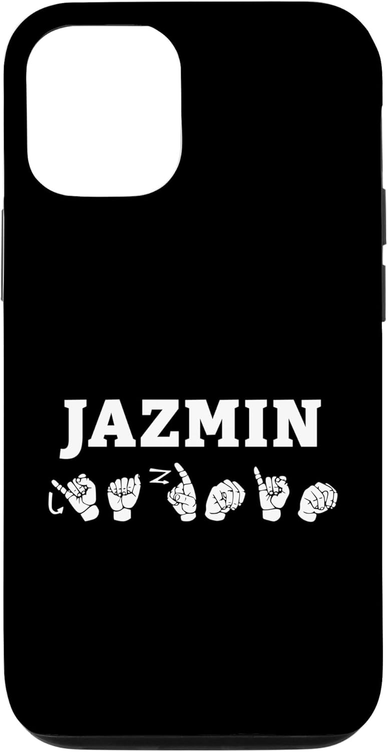 Funda para iPhone 1212 Pro con nombre personalizado JAZMIN ASL para profesores sordos