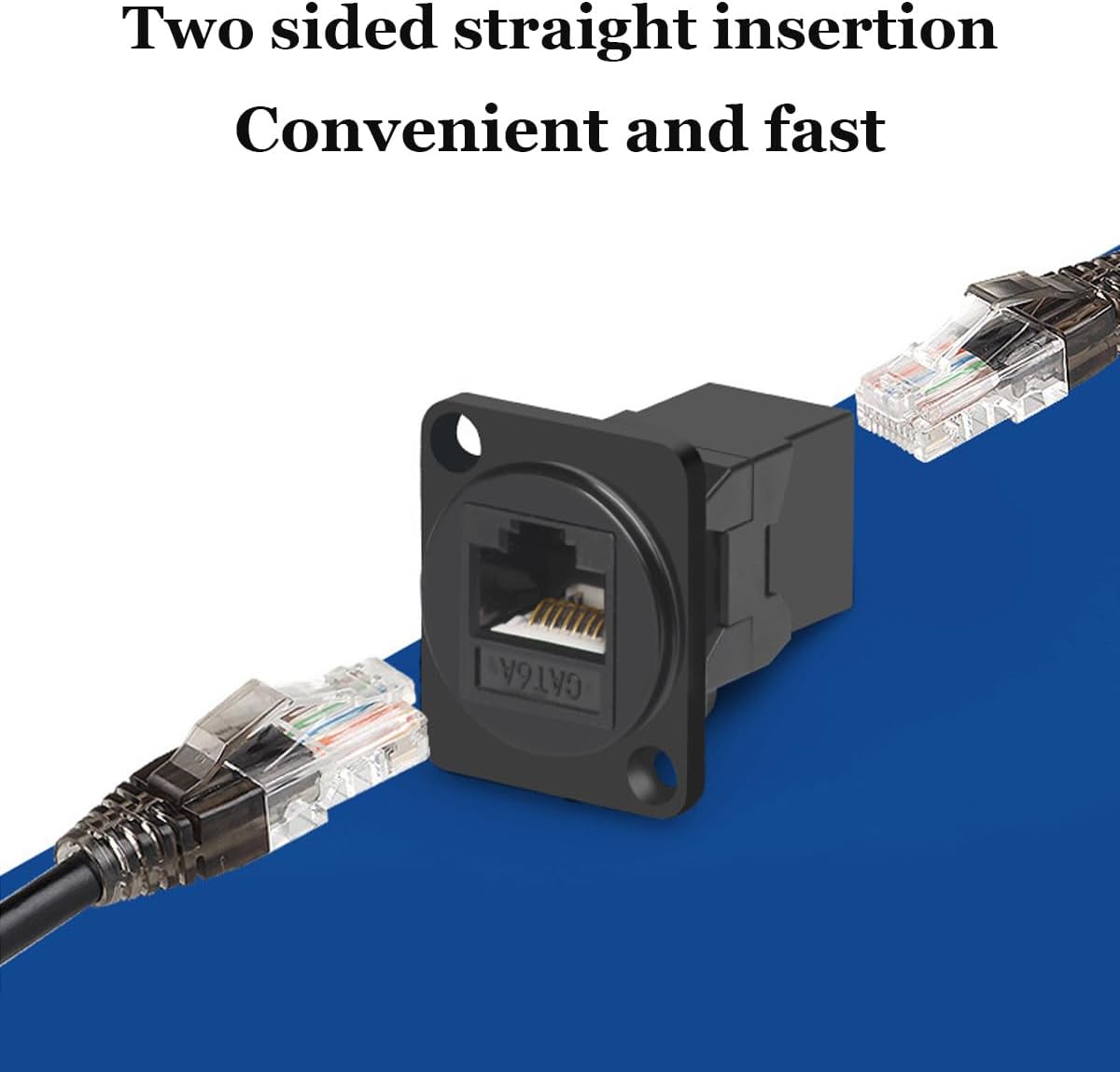 PENGLIN Adaptador de montaje en panel RJ45, acoplador de alimentación RJ45 hembrahembra, conector de red LAN de extensión Ethernet CAT6A para