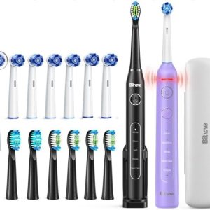 Bitvae Paquete de cepillos de dientes eléctricos ultrasónicos y giratorios para adultos y niños, cepillos de dientes recargables sónicos aceptados Bitvae Paquete de cepillos de dientes eléctricos ultrasónicos y giratorios para adultos y niños, cepillos de dientes recargables sónicos aceptados