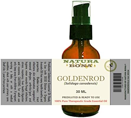 Orgánico Aceite Esencial Solidago (Solidago canadensis) 100% puro grado Terapéutico Aceite prediluted en orgánico aceite de aguacate 1fl oz Bomba de