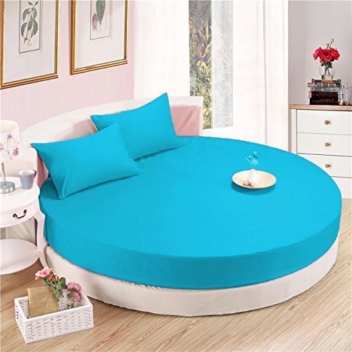Lujoso y único juego de cama redondo de 3 piezas de algodón 100% natural de 800 hilos (92 pulgadas de diámetro, tamaño King) de 15 pulgadas de