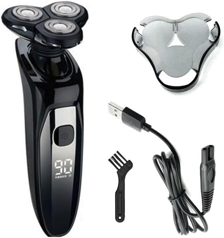 Afeitadoras eléctricas para hombres, pantalla LCD, impermeable, afeitadora eléctrica para hombres, barba seca y húmeda, afeitadora facial recargable