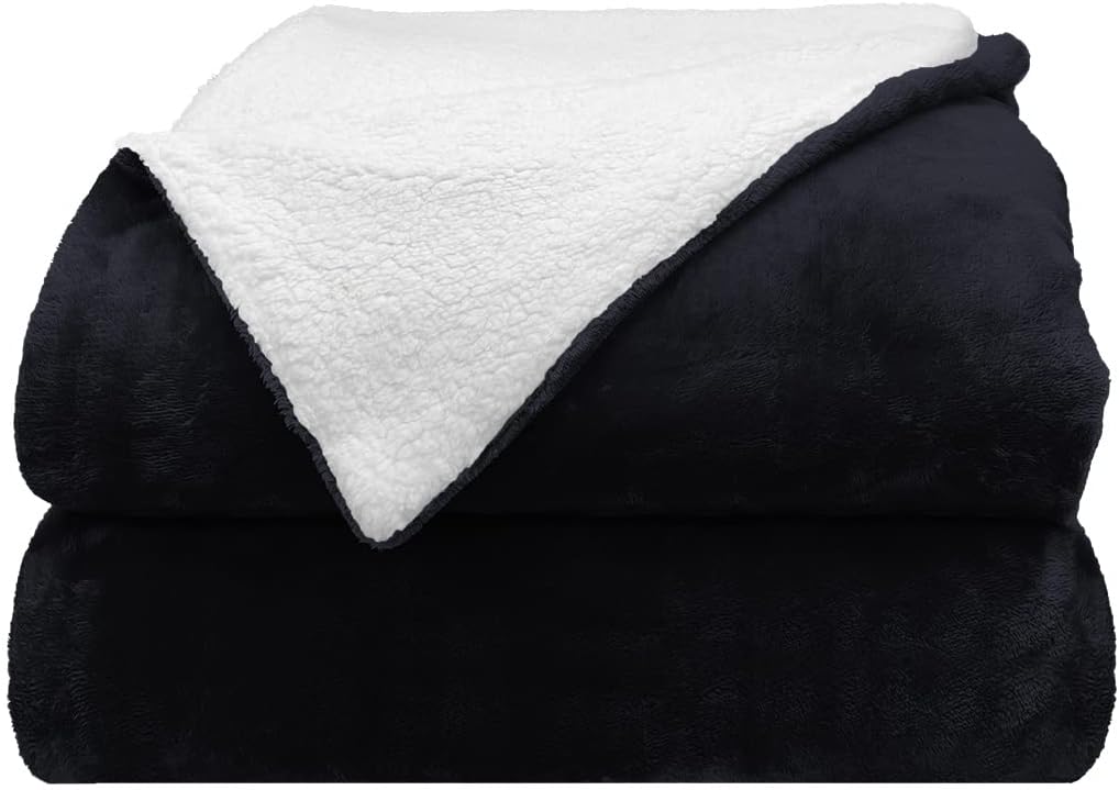 Comfort Lab Manta reversible de franela Sherpa  Elegante manta esponjosa para sofá y decoración del hogar  Anti frisado no se desprende, acogedora y
