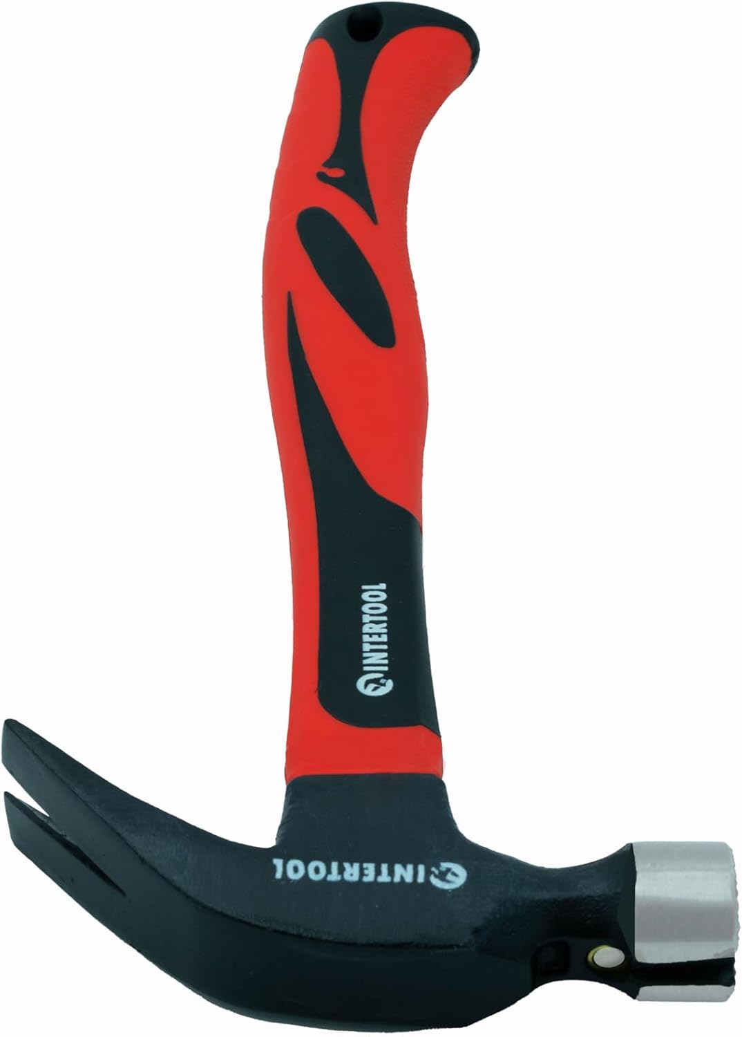 INTERTOOL Martillo de garra, 16 oz, cara fresada, mango de absorción de impactos de fibra de vidrio, 1 libra, arrancador de uñas magnético,