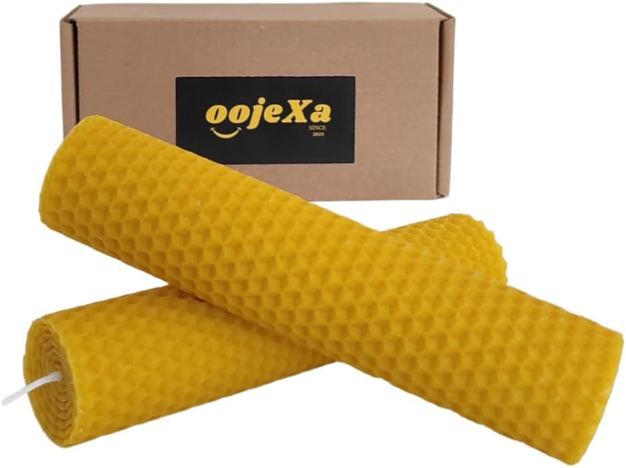 Velas de cera de abejas puras%100% Velas de cera de abejas Decoración del hogar Velas de cera de abeja amarilla Vela hecha a mano Vela de pilar