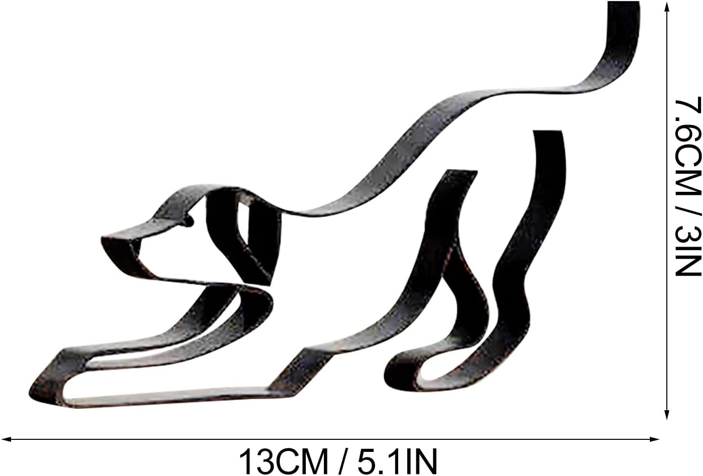 ROTORS Escultura de pared de arte minimalista de perro de metal, alambre de metal abstracto, estatua geométrica de dibujo de línea de perro,