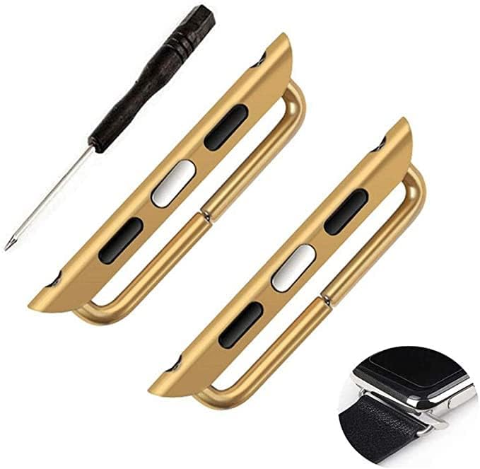 Conectores de correa de reloj, adaptador de acero inoxidable, eslabón de metal de repuesto con destornillador, herramienta compatible con Apple