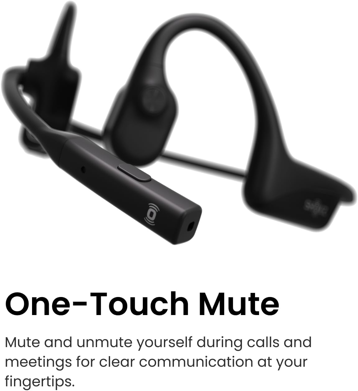 SHOKZ OpenComm2 Auriculares de conducción ósea de oído abierto, auriculares inalámbricos Bluetooth para computadora con micrófono de cancelación de