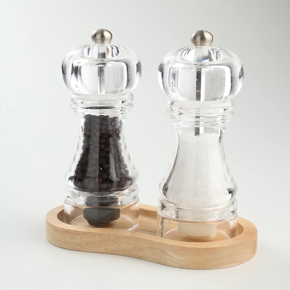 T&G 12683 Hevea – Protector de mesa de comedor y doble molinillo de 6.3 x 3.5 x 0.6in