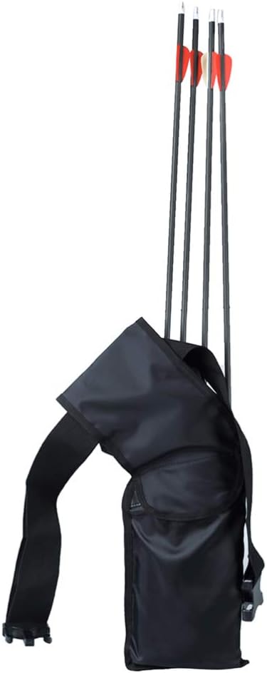 LIOOBO Flecha Carcaj Lado de Arco de la Cadera Carcaj Cintura Flecha Sostenedor Bolsa de Arco Flecha con Bolsillos Target Carcaj Titular (negro)