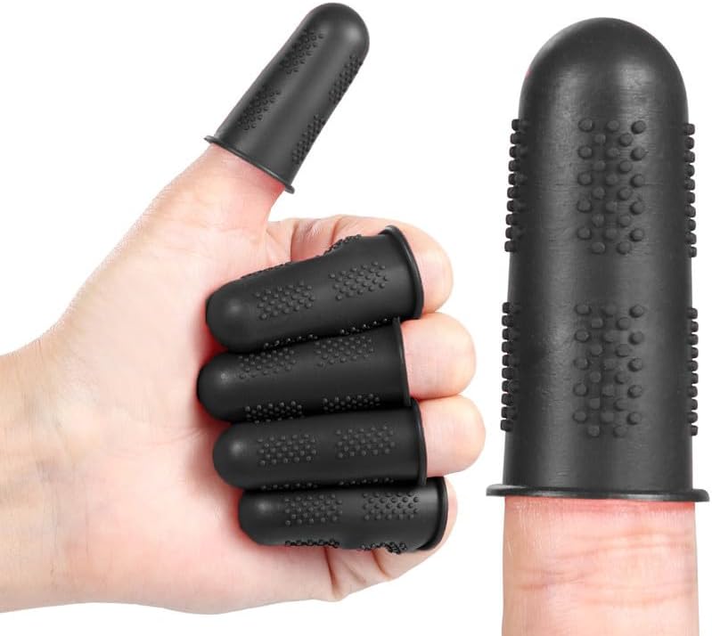 Protectores de dedos, 12 piezas, protectores de dedos de silicona, 3 tamaños, protectores de dedos de goma, puntas de protección, almohadillas para